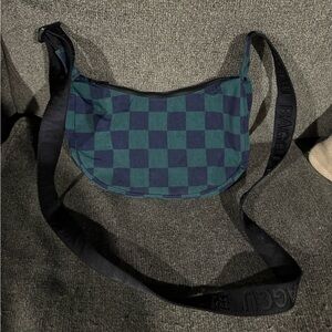 Baggu Blue and Green Checkered Small Crossbody